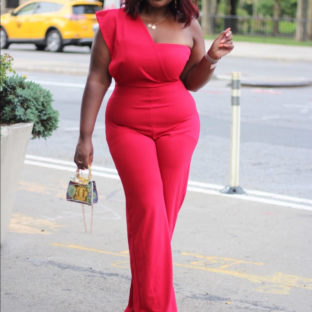 One shoulder jumpsuit